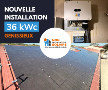 installation de plus de 36 kWc à Génissieux. Nous avons réalisé cette installation sur une toiture en métal.