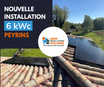Nouvelle installation photovoltaïque à Peyrins, votre installateur de panneaux solaires à Romans. 6 Kwc