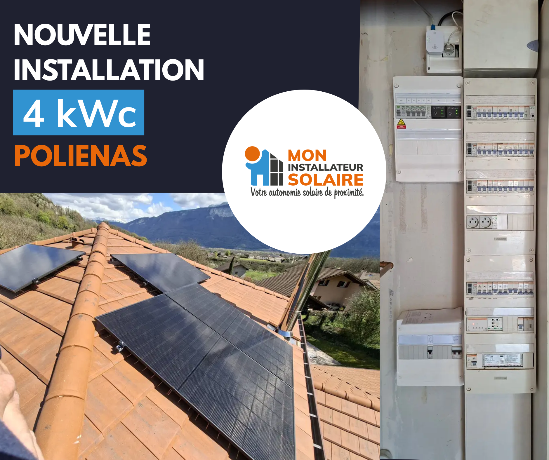 Installateur photovoltaïque à Poliénas. Installation solaire réalisée par mon installateur solaire.