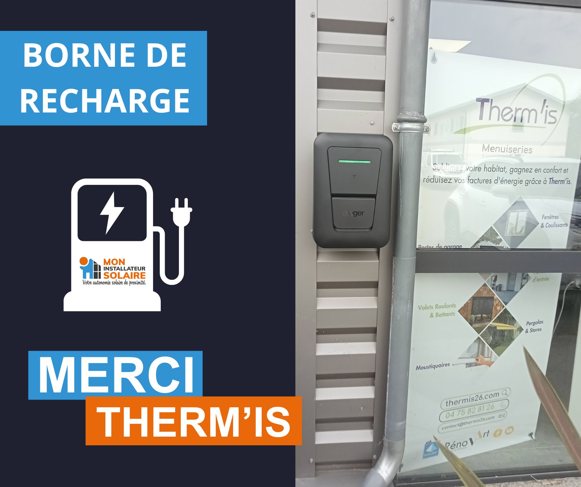 INSTALLATION DE BORNES DE RECHARGE HAGER chez Therm'is Saint Marcel Les Valence.