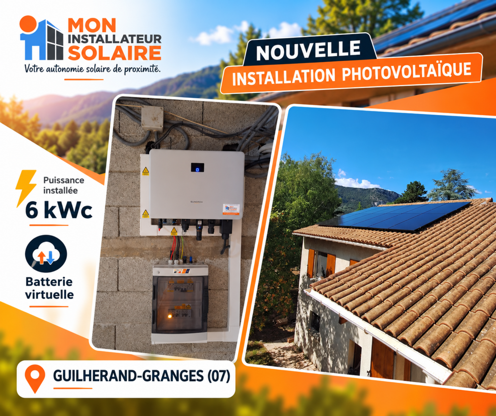 Installation photovoltaïque de 6 kWc avec batterie virtuelle