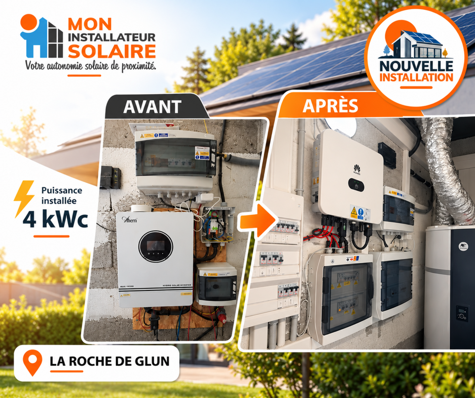 Remplacement d'un onduleur photovoltaïque à La Roche-de-Glun